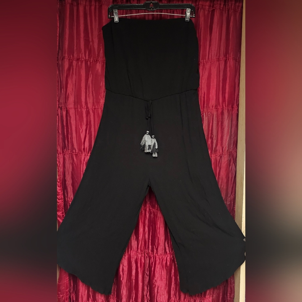 Xhilaration Black Jumpsuit with Tassel Detail